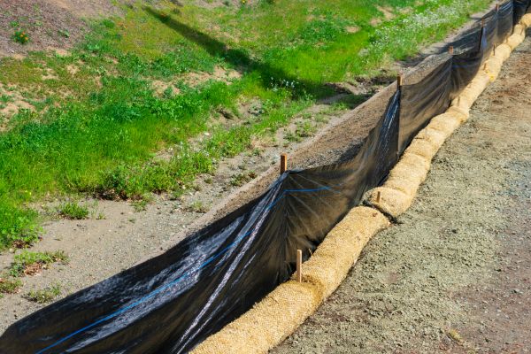 Straw Wattle Installation in Novato